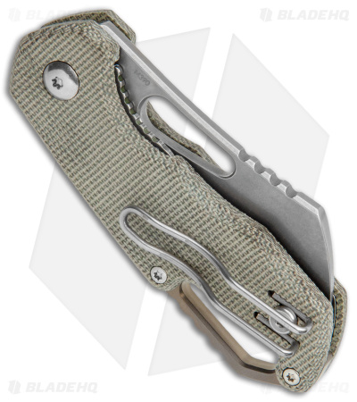 MKM Exclusive Isonzo Cleaver Liner Lock Knife Green Micarta (2.25" Stonewash)