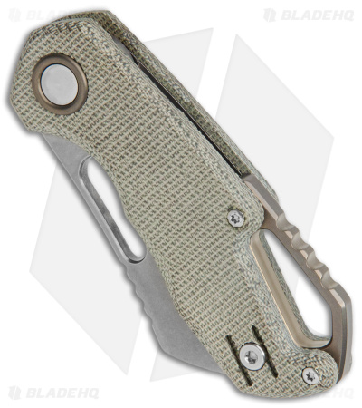MKM Exclusive Isonzo Cleaver Liner Lock Knife Green Micarta (2.25" Stonewash)