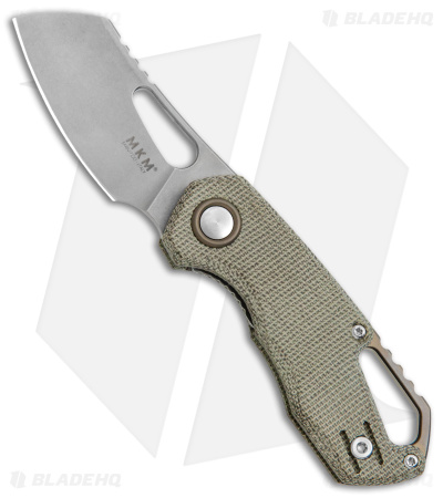 MKM Exclusive Isonzo Cleaver Knife Green Micarta (2.25" Stonewash)