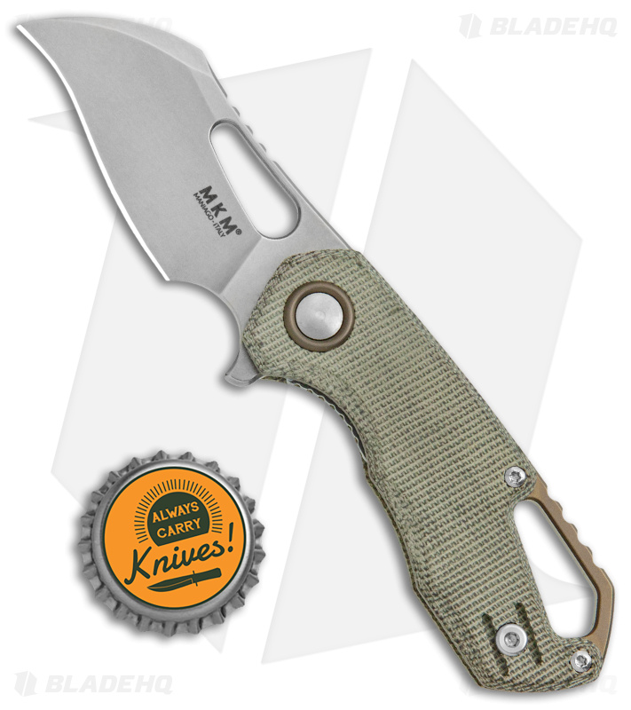 MKM Isonzo SW Hawkbill LL Knife Green Micarta - Blade HQ