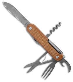 MKM Campo 7 Maniago Multi-Tool Pocket Knife Natural Micarta (7-in-1)