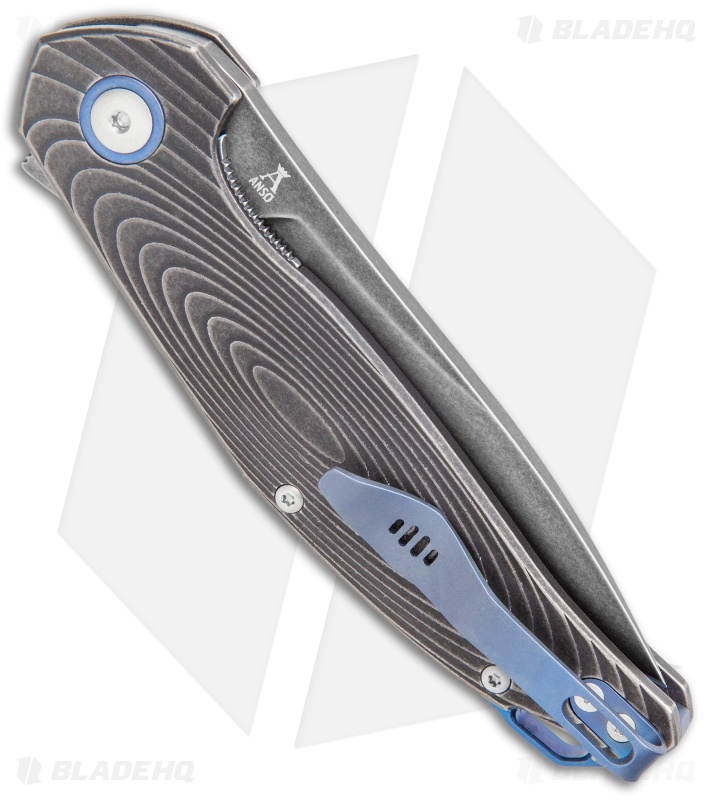 MKM Anso Goccia Liner Lock Flipper Knife Dark Stonewashed Titanium (3.25" Satin)
