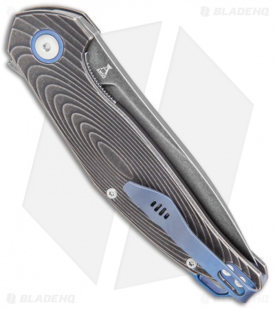 MKM Anso Goccia Liner Lock Flipper Knife Dark Stonewashed Titanium (3.25" Satin)