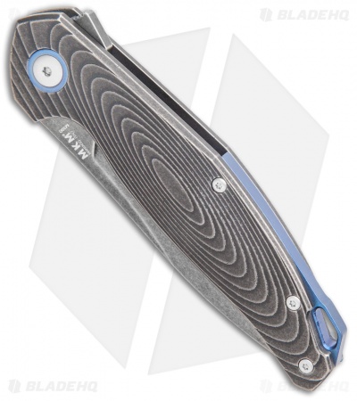 MKM Anso Goccia Liner Lock Flipper Knife Dark Stonewashed Titanium (3.25" Satin)