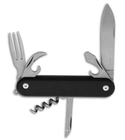 MKM Malga 6 7-in-1 Multi-Tool Slip Joint Knife Black G-10 