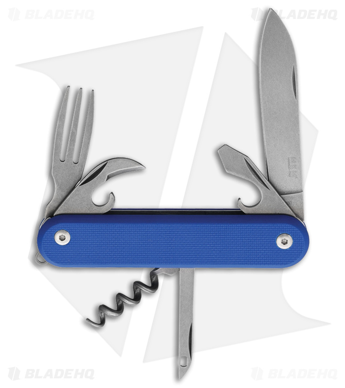 MKM Malga 6 7-in-1 Multi-Tool Slip Joint Knife Blue G-10 