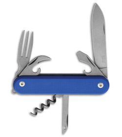 MKM Malga 6 7-in-1 Multi-Tool Slip Joint Knife Blue G-10 