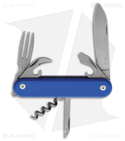 MKM Malga 6 7-in-1 Multi-Tool Slip Joint Knife Blue G-10 