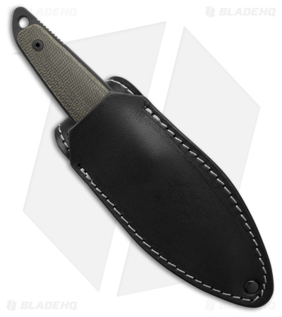 MKM-Maniago Knife Makers Makro 2 Fixed Blade Knife Green Micarta (2.8" Black)