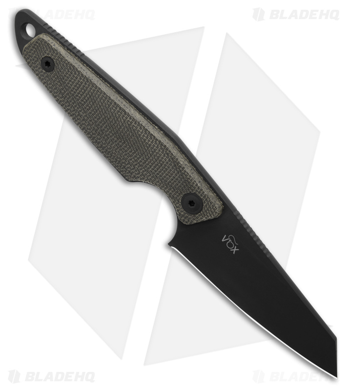 MKM-Maniago Knife Makers Makro 2 Fixed Blade Knife Green Micarta (2.8" Black)
