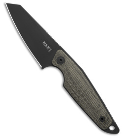 MKM-Maniago Knife Makers Makro 2 Fixed Blade Knife Green Micarta (2.8" Black)