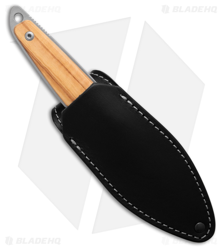 MKM-Maniago Knife Makers Makro 2 Fixed Blade Knife Olive Wood (2.8" Satin)