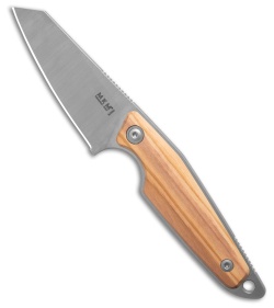 MKM-Maniago Knife Makers Makro 2 Fixed Blade Knife Olive Wood (2.8" Satin)