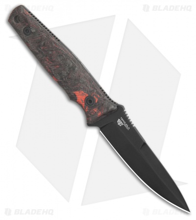 MKM TPF Defense MagnaCut Fixed Blade Knife Fat Carbon Black/Red (3.8" SW)
