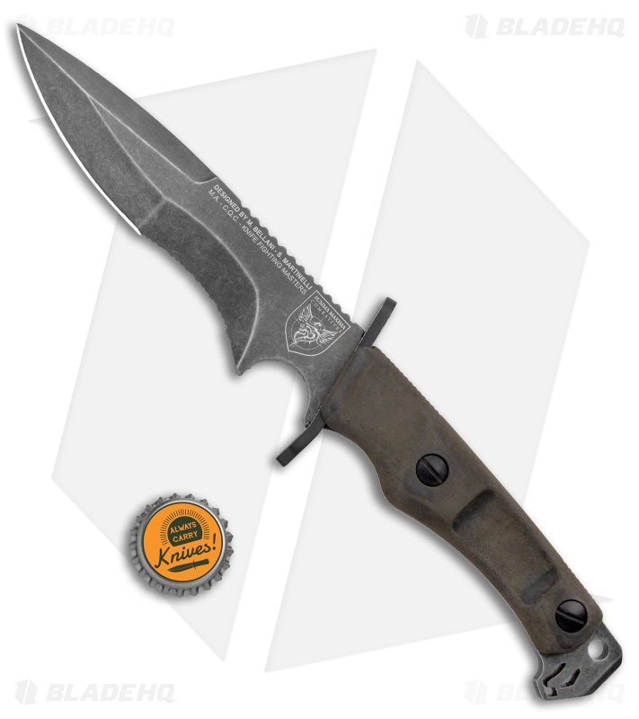 Mac Coltellerie Sanmarco Military Fixed Blade Knife OD Green (5.7" Serr SW)
