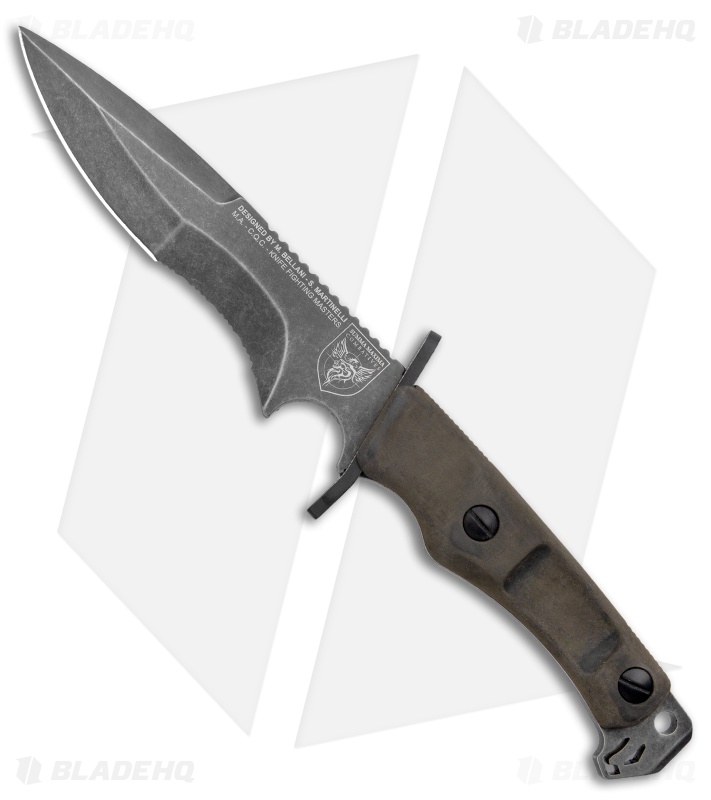 Mac Coltellerie Sanmarco Military Fixed Blade Knife OD Green (5.7" Serr SW)