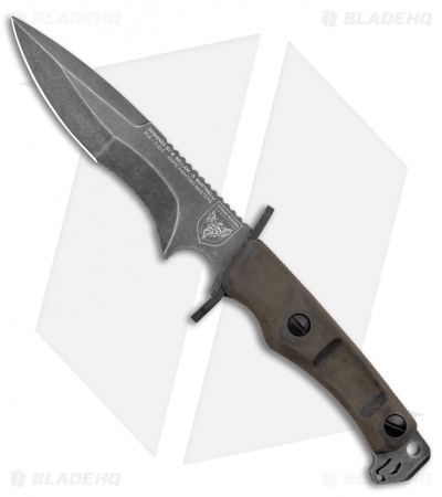 Mac Coltellerie Sanmarco Military Fixed Blade Knife OD Green (5.7" Serr SW)
