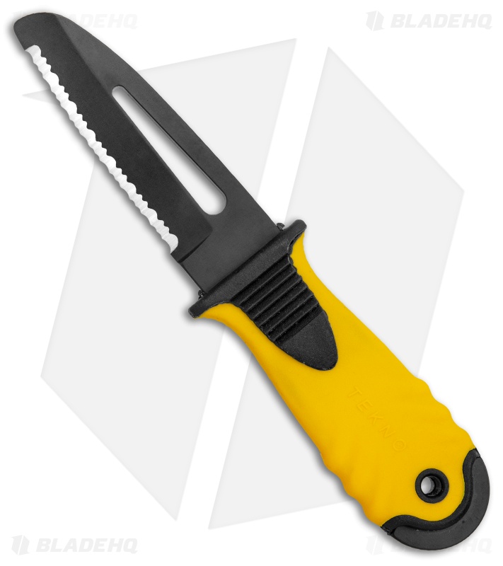 Mac Coltellerie Tekno Rescue B Fixed Blade Knife Yellow Polymer (4" Black Serr)