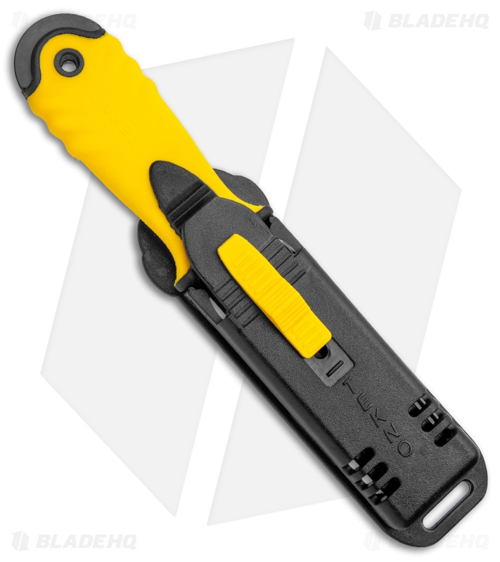 Mac Coltellerie Tekno Rescue B Fixed Blade Knife Yellow Polymer (4" Black Serr)