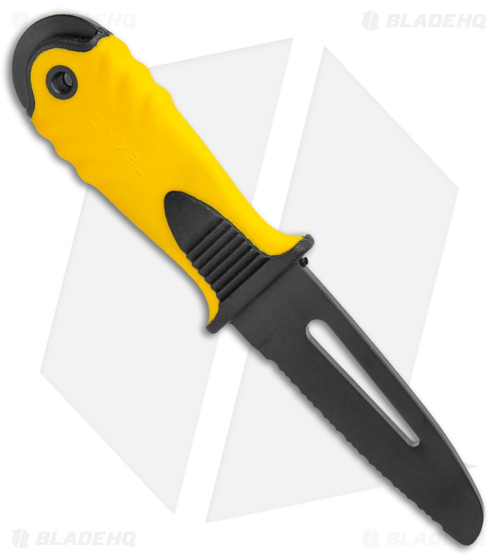 Mac Coltellerie Tekno Rescue B Fixed Blade Knife Yellow Polymer (4" Black Serr)