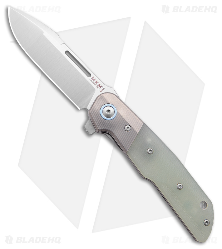 MKM Terzuola Clap Liner Lock Knife Jade G-10 w/ Titanium Bolsters (3" Satin)