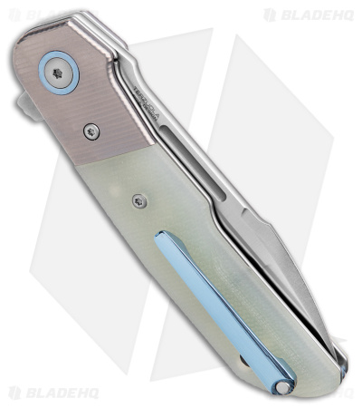 MKM Terzuola Clap Liner Lock Knife Jade G-10 w/ Titanium Bolsters (3" Satin)