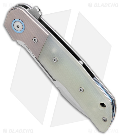 MKM Terzuola Clap Liner Lock Knife Jade G-10 w/ Titanium Bolsters (3" Satin)