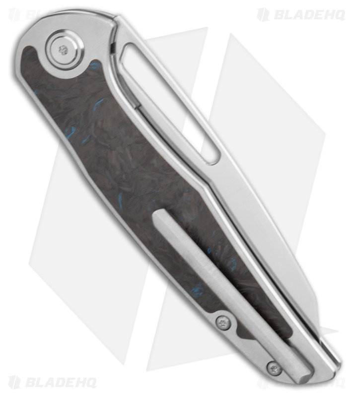 Mallery Designs Phorus V2 Polished Titanium Blue Dark Matter Inlay (3.5" Polish)