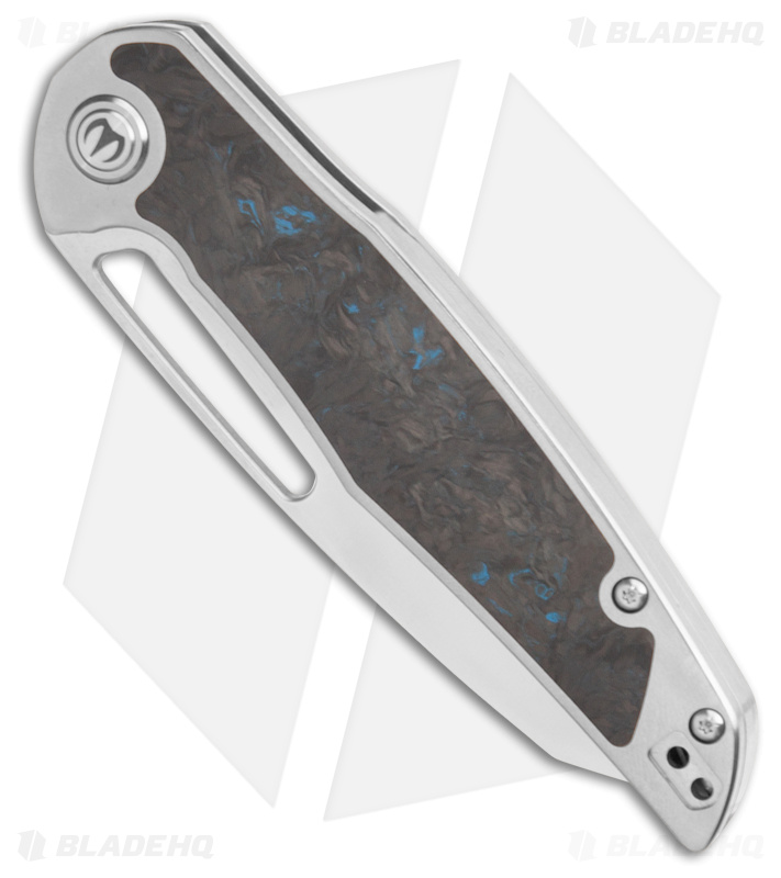 Mallery Designs Phorus V2 Polished Titanium Blue Dark Matter Inlay (3.5" Polish)