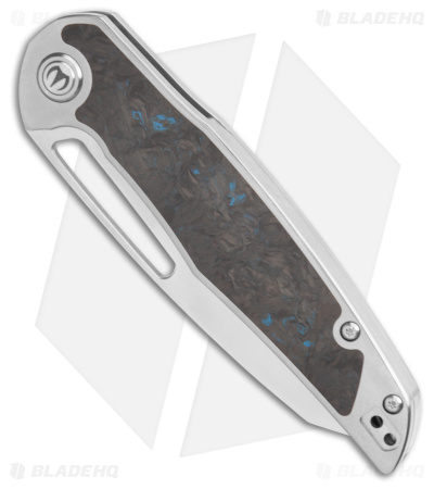 Mallery Designs Phorus V2 Polished Titanium Blue Dark Matter Inlay (3.5" Polish)