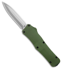 Mantis Auto Stiletto OTF Automatic Knife Dagger Green Aluminum (3.2" Satin)