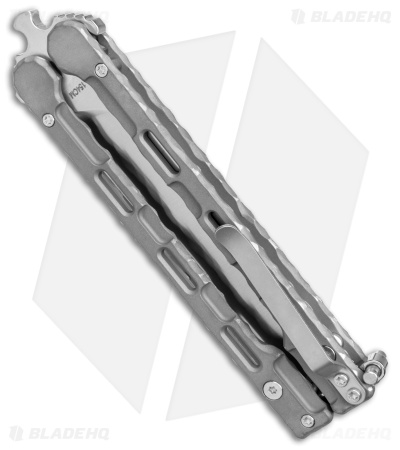 Mantis Dexter Sheepsfoot Balisong Butterfly Knife Titanium (4.5" Satin) 