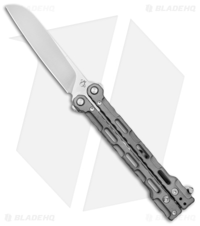 Mantis Dexter Sheepsfoot Balisong Butterfly Knife Titanium (4.5" Satin) 
