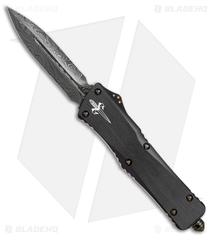 Marfione Custom Combat Troodon Dagger OTF Knife (3.8" Boomerang Damascus)