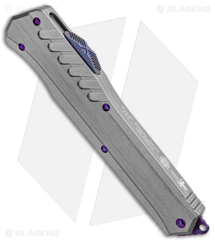 Marfione Custom Cypher MK7 OTF Knife Battleship Gray w/Purple Ti (4" Mirror)