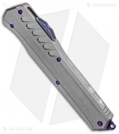 Marfione Custom Cypher MK7 OTF Knife Battleship Gray w/Purple Ti (4" Mirror)