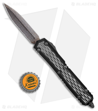 Marfione Customs Makora D/E OTF Automatic Knife Black (3.4" Damascus)
