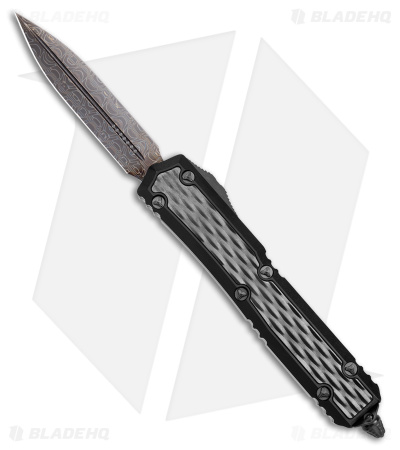 Marfione Customs Makora D/E OTF Automatic Knife Black (3.4" Damascus) | 190727