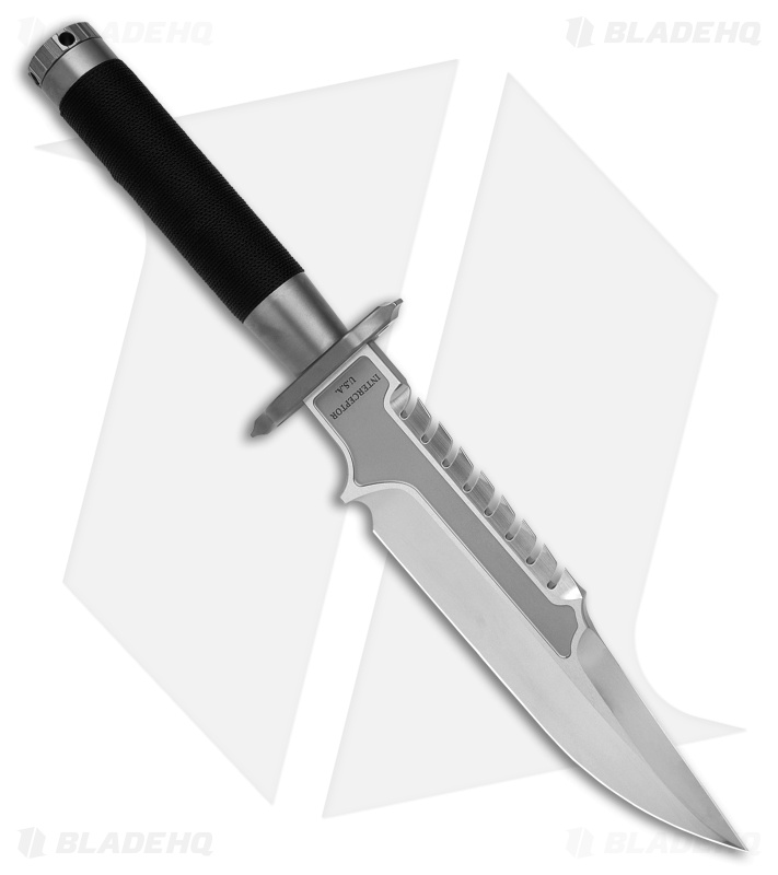 Marfione Custom Knives Interceptor Fixed Blade Knife Black Cord (7.875" Satin)