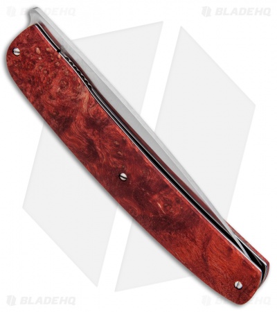 Maserin Gourmet Liner Lock Knife Red Burl Wood (3.8" Satin)
