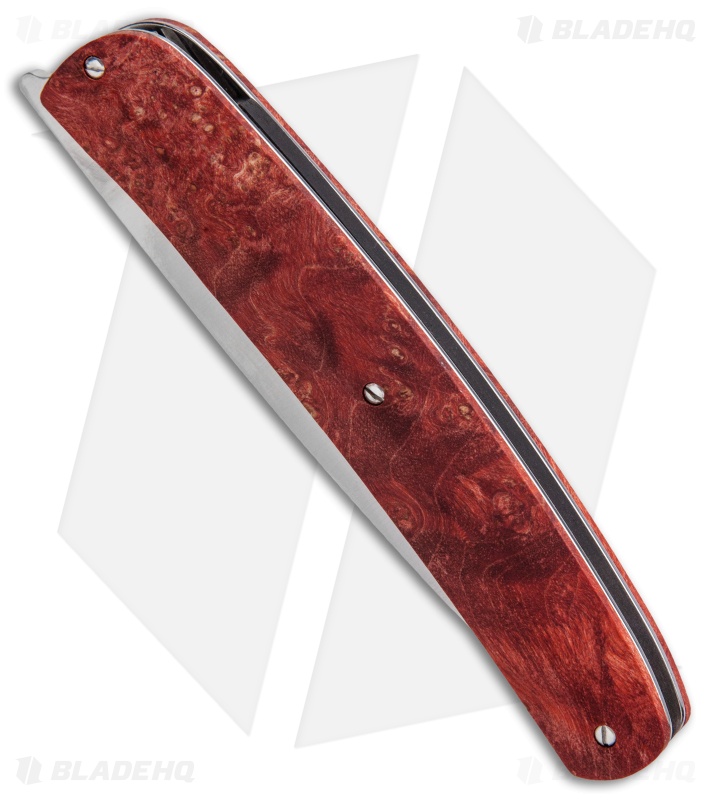Maserin Gourmet Liner Lock Knife Red Burl Wood (3.8" Satin)