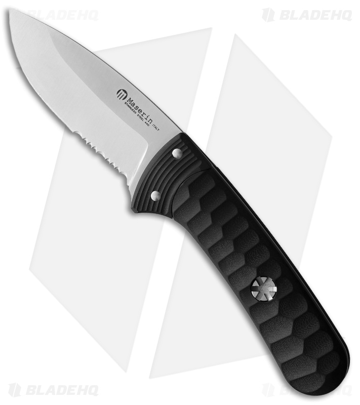 Maserin Sax Fixed Blade Black G-10 (3.25" Satin Serrated)