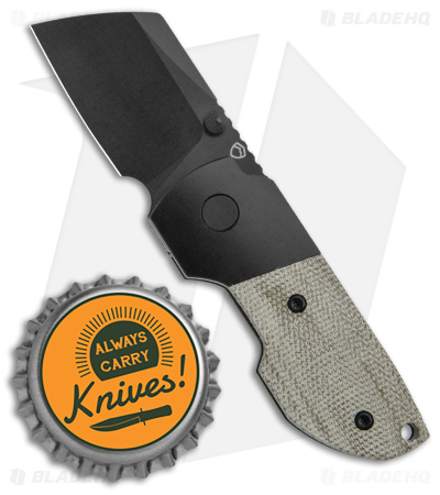 Matsey Striga Bolster Lock Knife DLC Titanium Green Micarta (2" DLC)