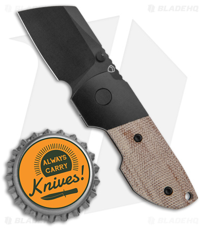 Matsey Striga Bolster Lock Knife DLC Titanium Natural Micarta (2" DLC)