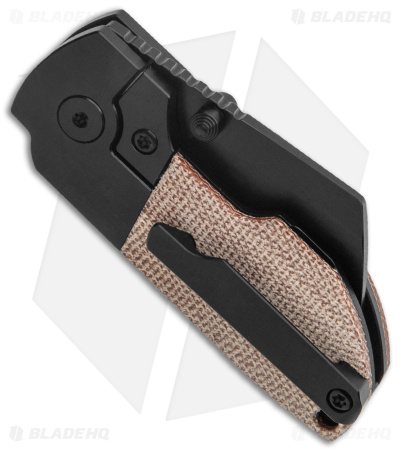 Matsey Striga Bolster Lock Knife DLC Titanium Natural Micarta (2" DLC)