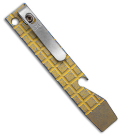 Maverick Customs 4" Ti Pocket Pry Bar Tool Bottle Opener - Yellow Frag