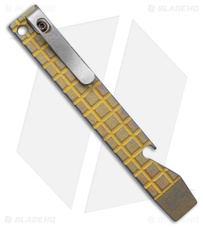 Maverick Customs 5" Ti Pocket Pry Bar Tool Bottle Opener - Yellow Fragtanium