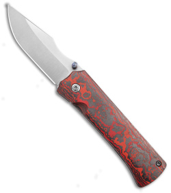 Maverick Customs Jack Folder Frame Lock Knife Red/Black CF (3.5" Satin)