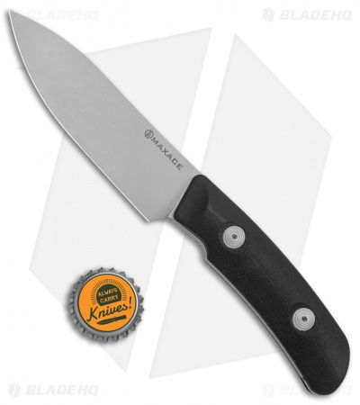 Maxace Baal Fixed Blade Knife Black G-10 No Guard (4.1" Stonewash)