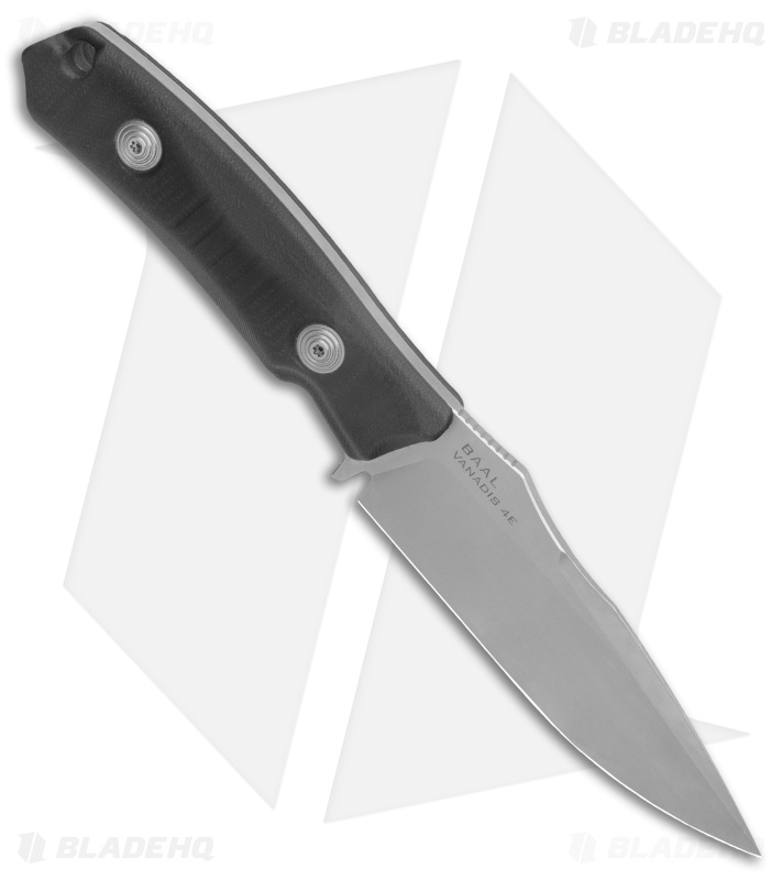 Maxace Baal Fixed Blade Knife Black G-10 w/ Kydex Sheath (4.1" Stonewash)